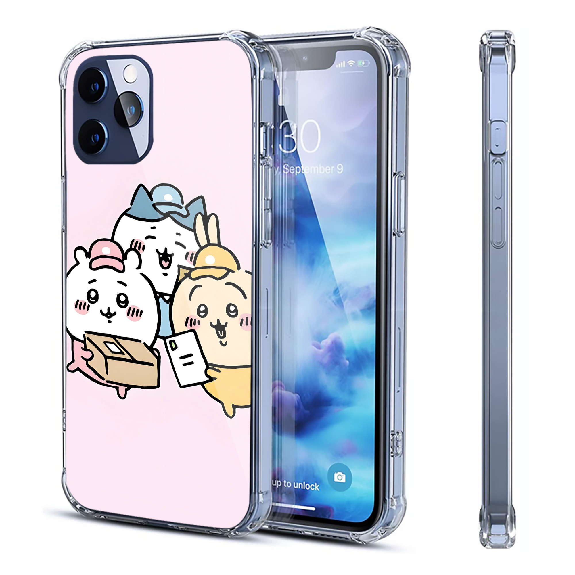 （画像用） ちいかわ Chii-kawa 【iPhone 12シリーズ対応】透明スマホケース（クリアソフトケース）